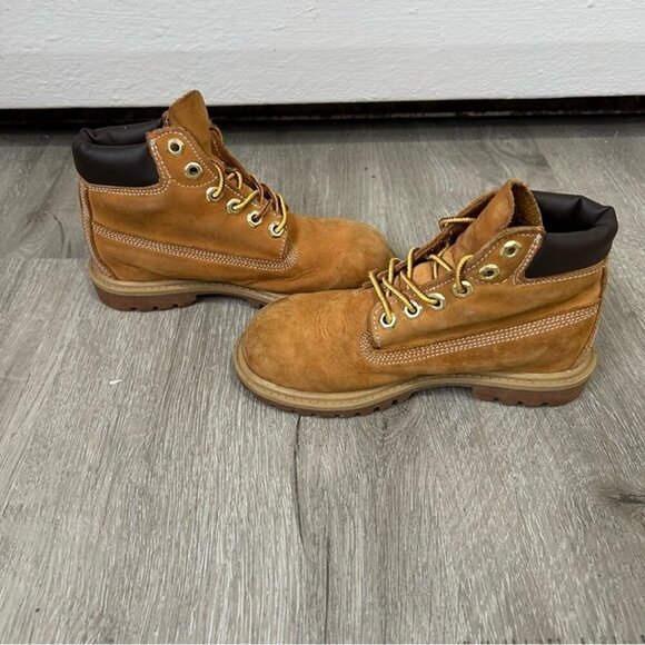 Timberland Youth Boys Tan Nubuck Leather Hiking Tan Lace Up Boots Size 11.5 - Picture 5 of 7